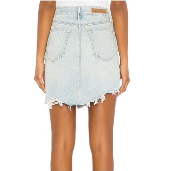 Revolve Grlfrnd Rhoda Ripped Denim Skirt in I Got Mine Lightwash Mini Skirt 28 - Picture 3 of 10